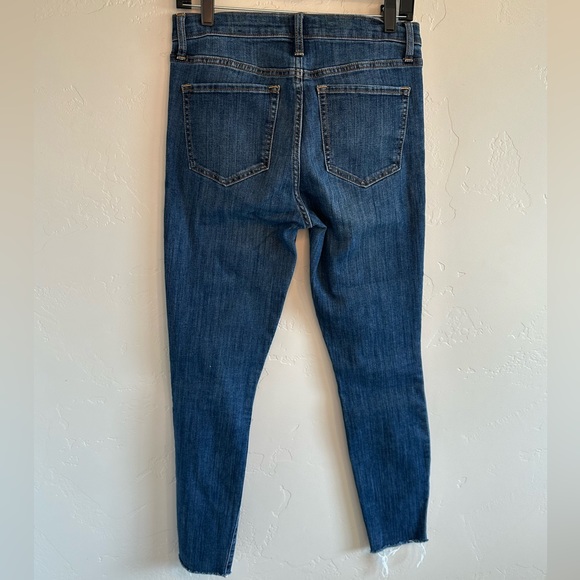 Gap Jeans High Rise Denim Legging Dark Indigo Stretch Jeans Raw Hem SZ 2/26 - Picture 2 of 16